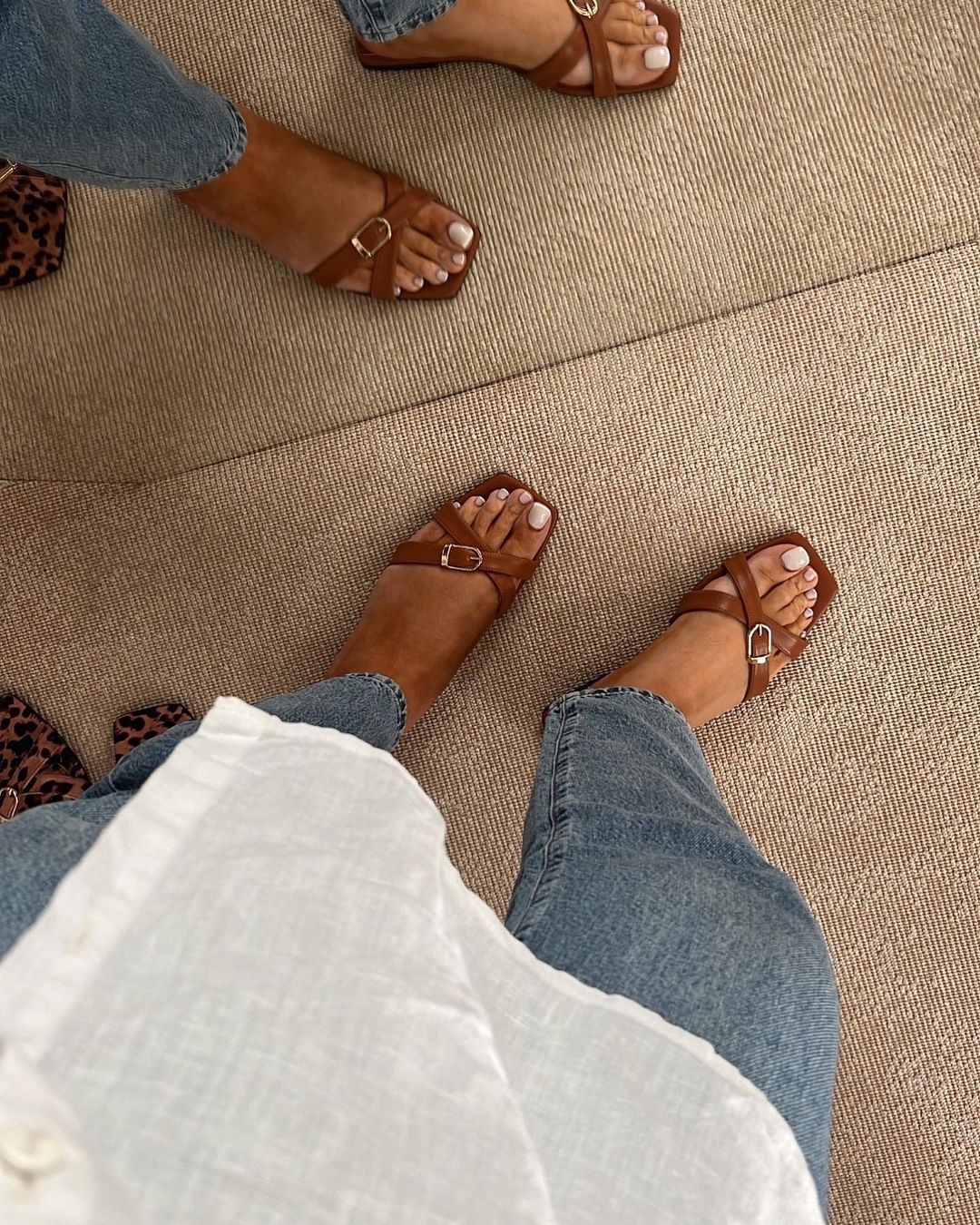 belt buckle cross sandals